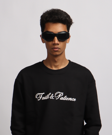 TWOLAWS BLACK FAITH & PATIENCE SWEATSHIRT