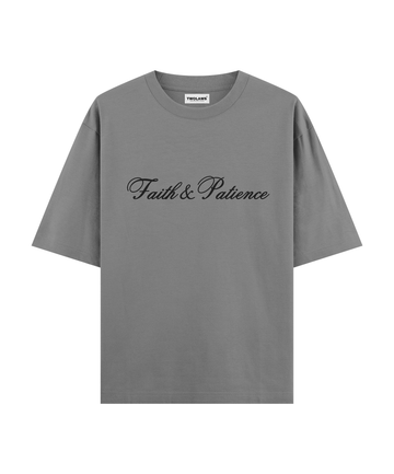 TWOLAWS GREY FAITH & PATIENCE T SHIRT