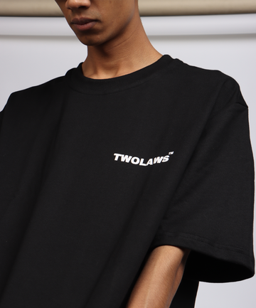 TWOLAWS BLACK LOGO T SHIRT