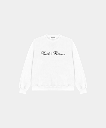 TWOLAWS WHITE FAITH & PATIENCE SWEATSHIRT